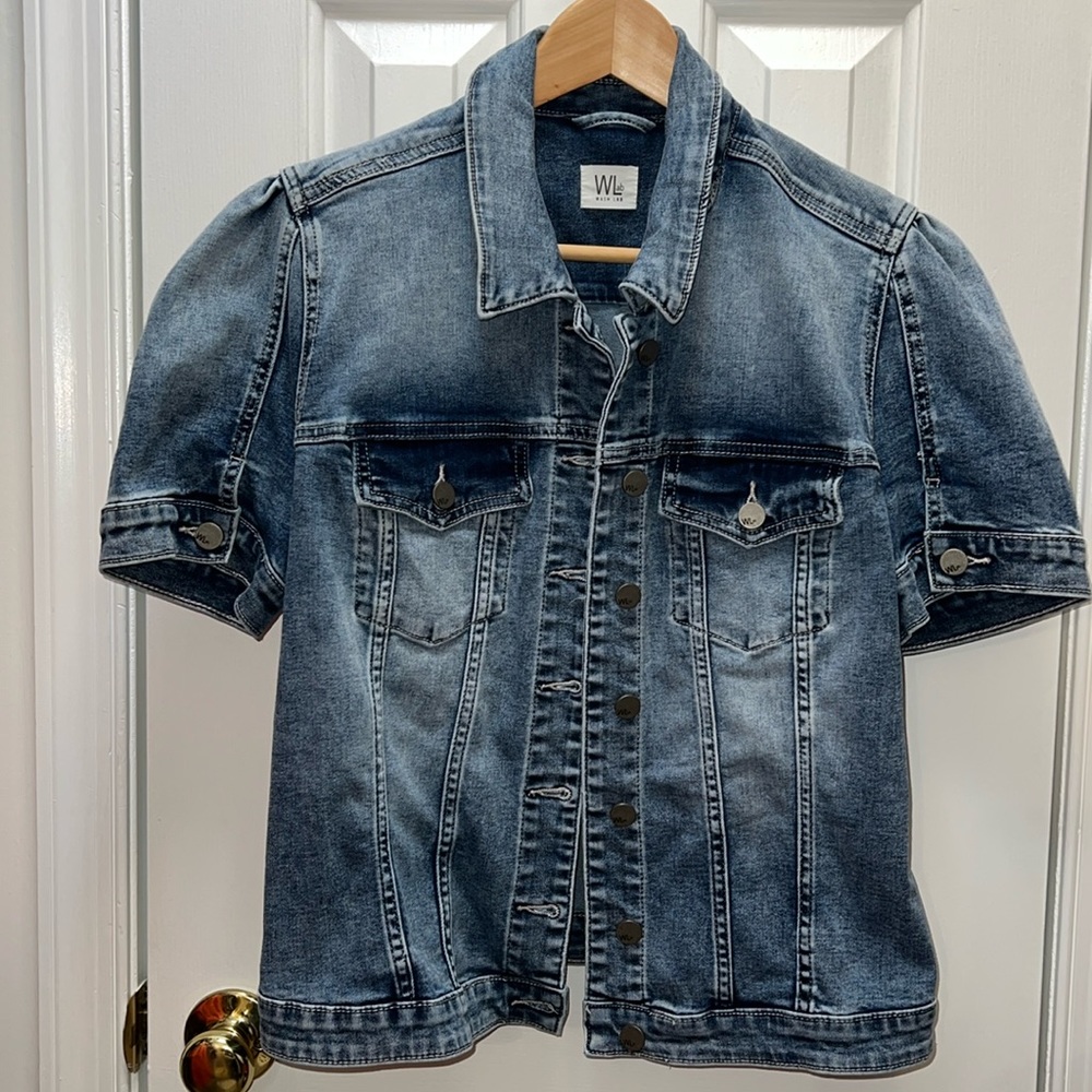 Wash Lab Short Sleeved Denim Jacket Sz M